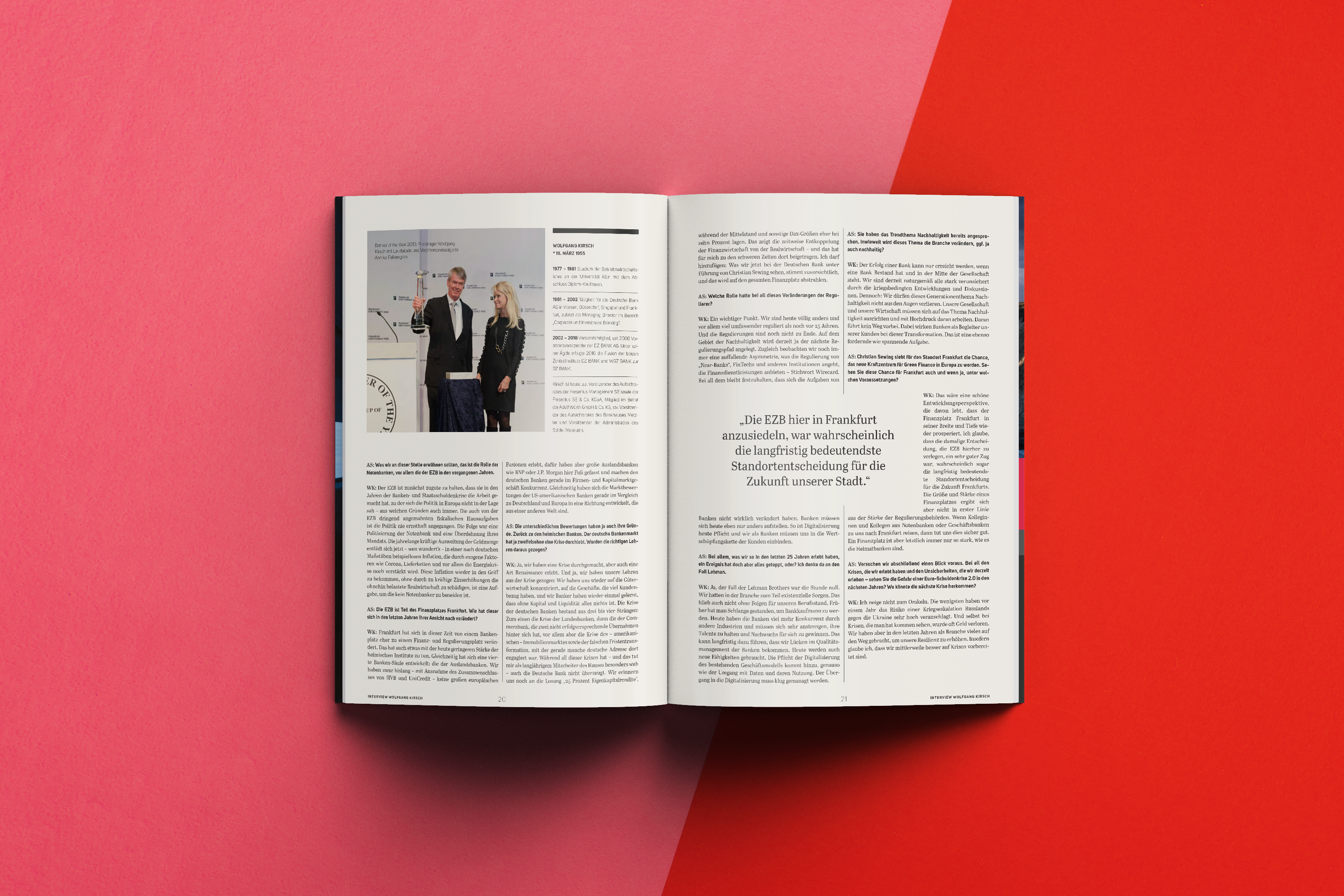 Editorial Design eines Magazines mit einem Interview blila.